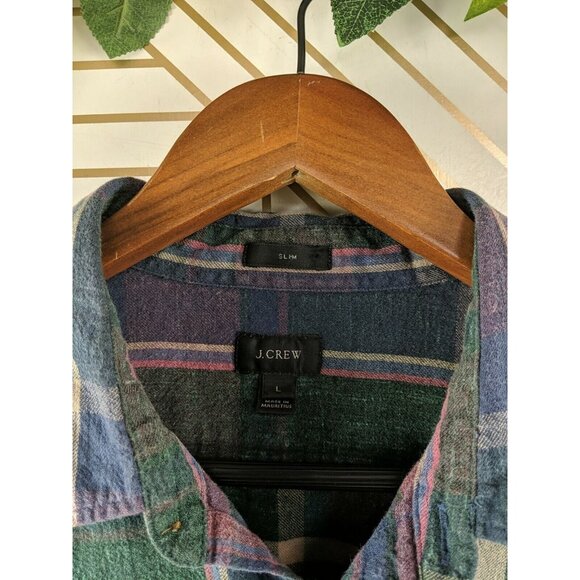 J. Crew Men's Slim Fit Button Up Plaid Size Large - Picture 6 of 7